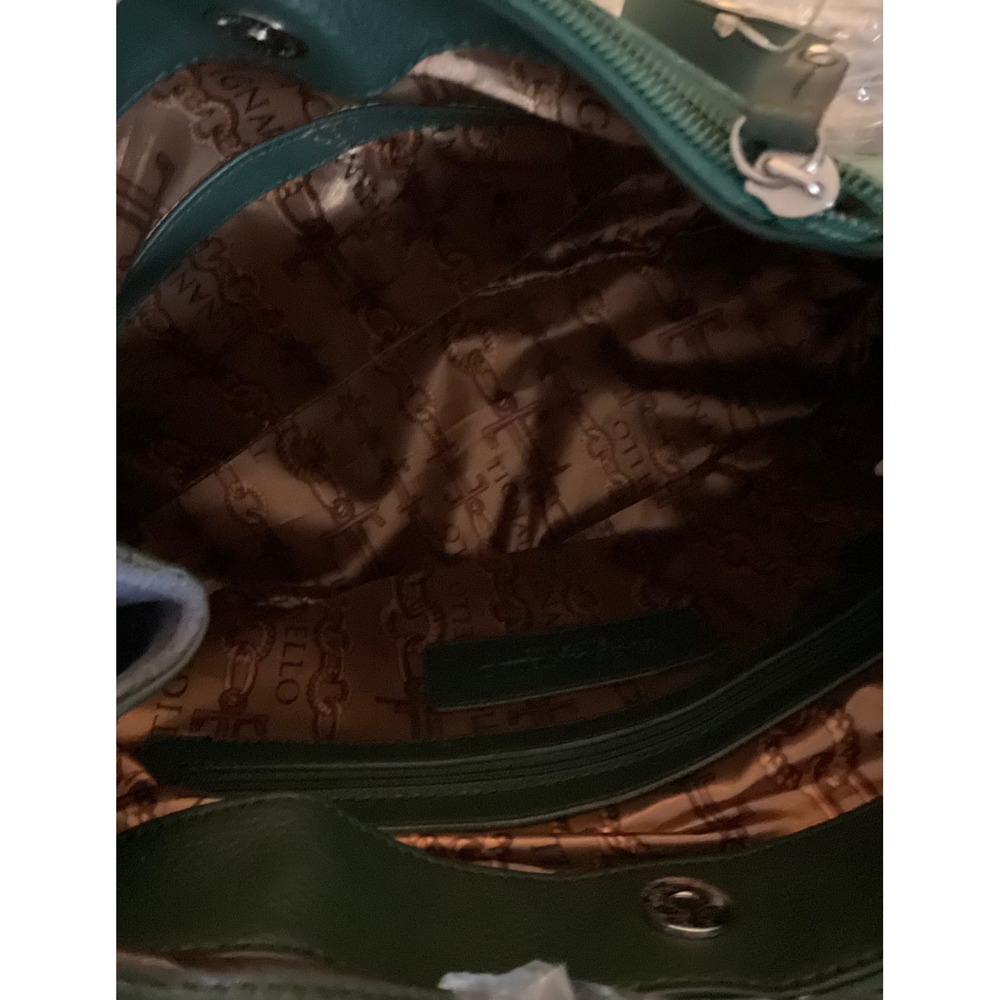 Tignanello Suede Colorblock Shopper Emerald Green Navy Side Zip  NEW - Picture 10 of 11